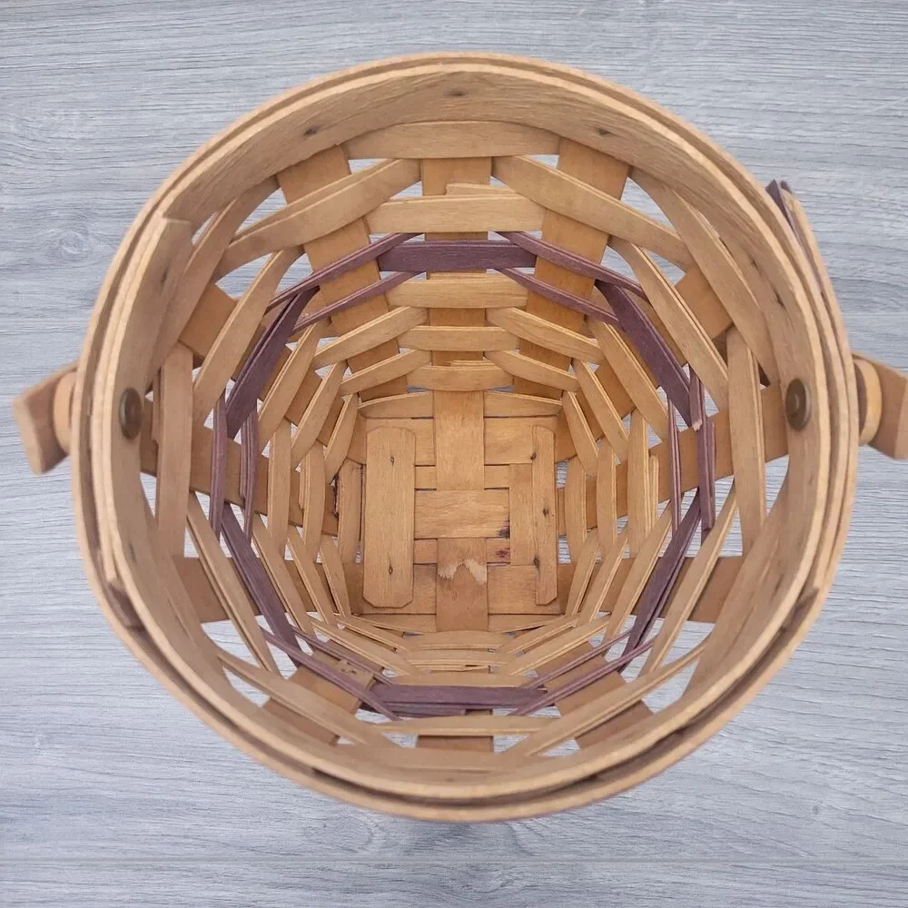 VTG 1994 Longaberger Handwoven 6 1/2 Inch Lilac Basket Dresden Ohio USA